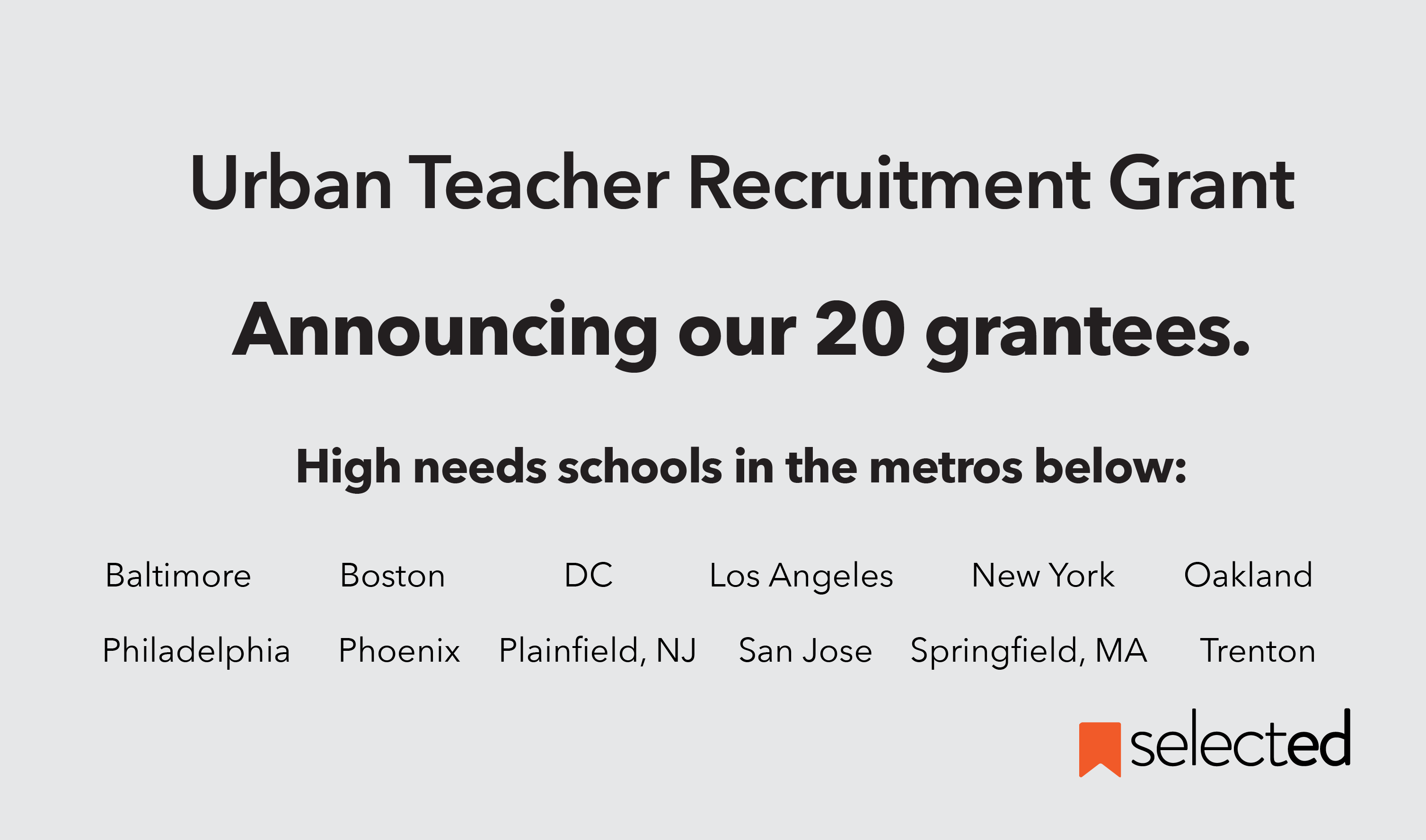 Awardees of the 2020 Urban Teacher Recruitment Grant